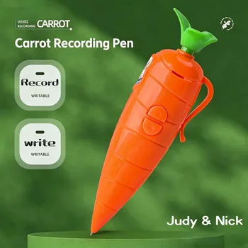 Judy & Nick Carrot Voice Recorder Electronic Sound Toy Can Write Graffiti Ballpoint Pen Novelty Voice Recorder Pen Gift