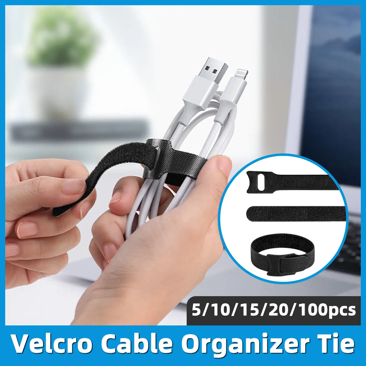 Universal Velcro Cable Management and Organization Strap