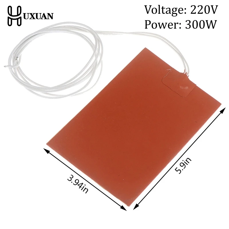 300w 220v Replacement Soft Silicone Rubber Heater Pad Wiring Thermistor Heated Bed Electric Warming Products