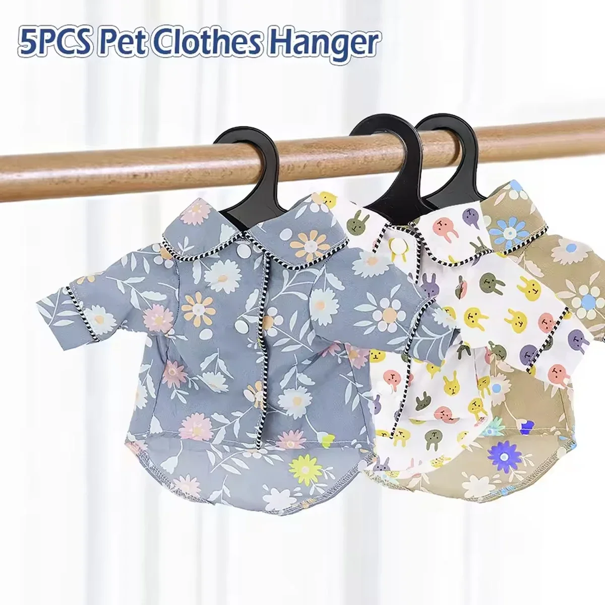 5pcs Pets Clothes Hanger Rack