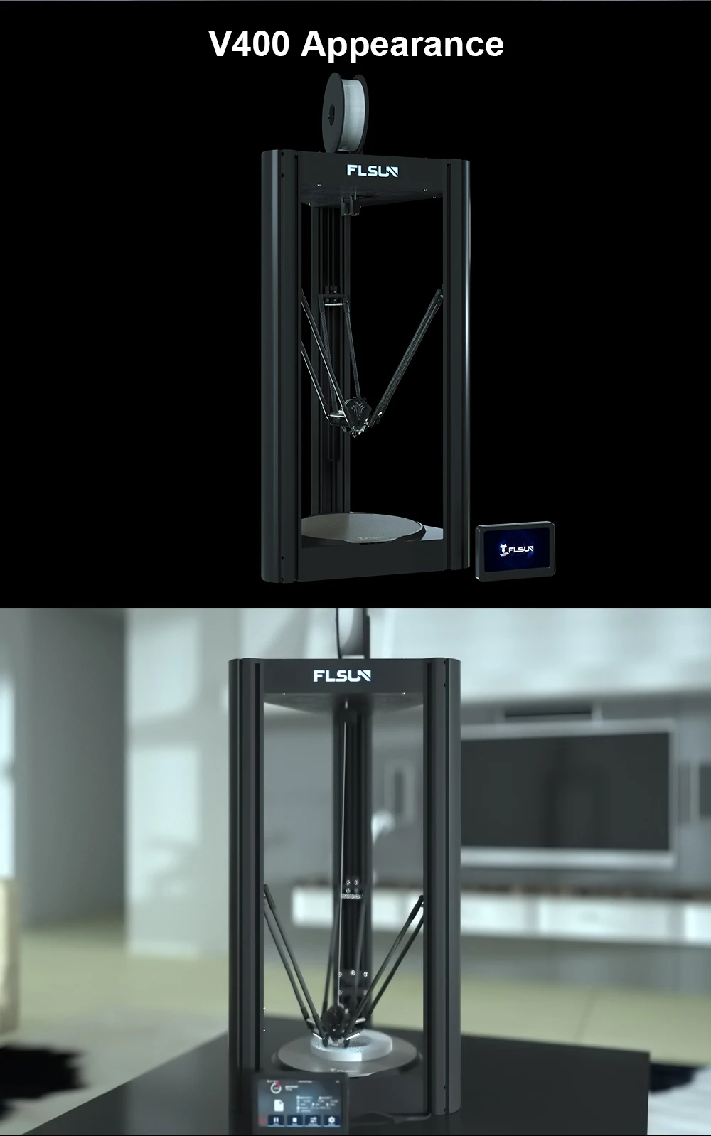 FLSUN V400 Delta 3D drukarka 400 mm/s szybkobieżny czujnik żarnika z bezpośrednim napędem 300 ℃ dysza FDM 1.75 PLA DIY WIFI 18 S9a4e164a62af486fb699e19193089fe6I FLSUN V400 Delta 3D drukarka 400 mm/s szybkobieżny czujnik żarnika z bezpośrednim napędem 300 ℃ dysza FDM 1.75 PLA DIY WIFI