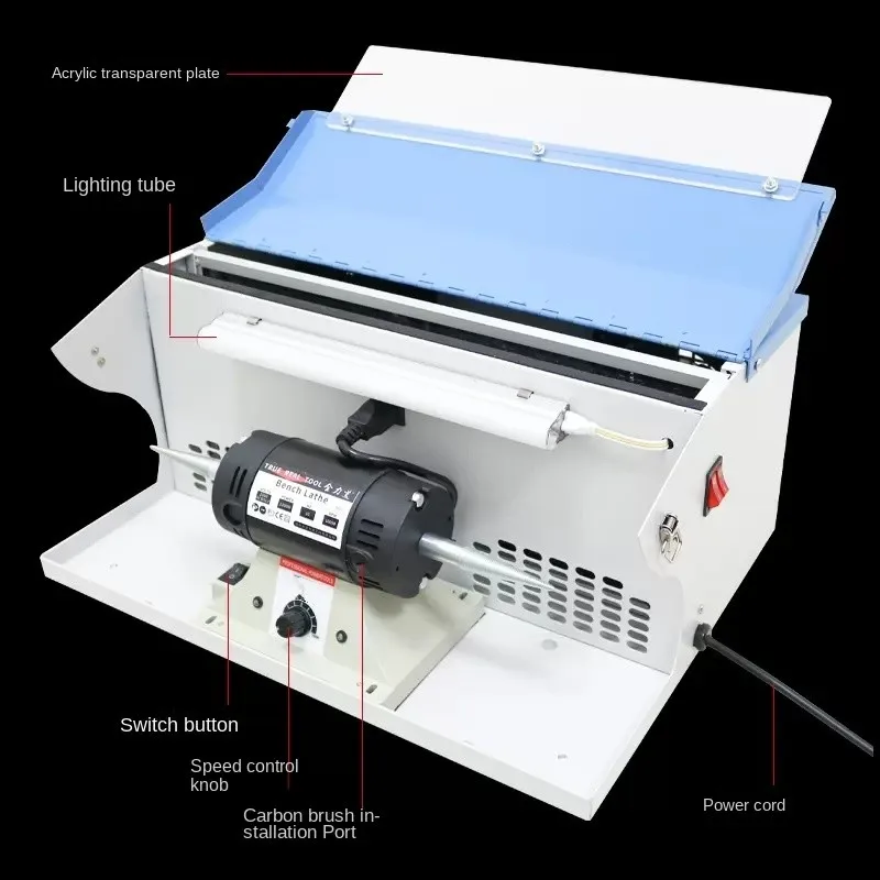 110V/220V Polishing Machine With Dust Collector 800W Polishing Grinding Motor Bench Grinder Polisher Jewelry Polisher Machine 5