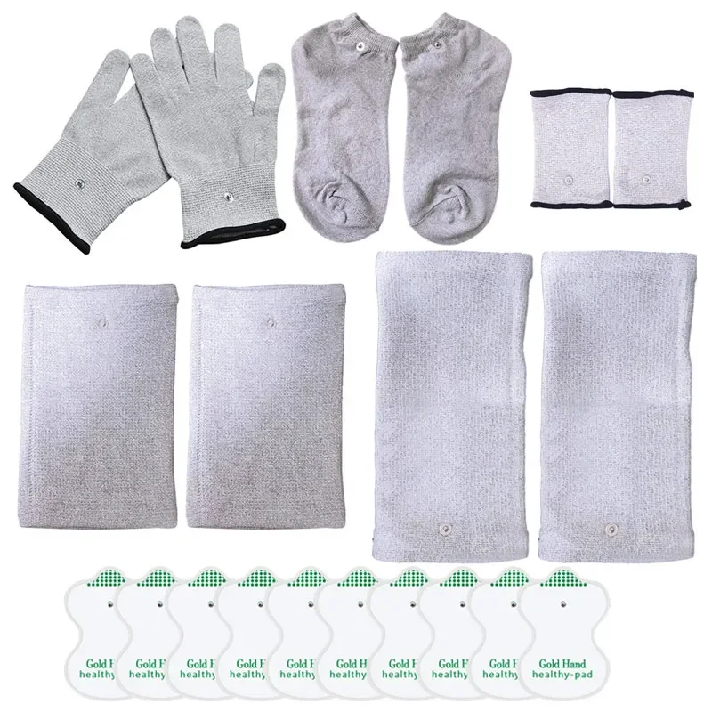 Muscle Massager Gloves Knee Socks Electrodes Pads for Face Body Foot Massage Accessories for Physiotherapy Tens Massage Machine
