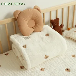 Manta de lana de Coral suave para recién nacido, edredón pequeño para siesta de bebé, colcha de aire acondicionado para bebé, cuatro estaciones