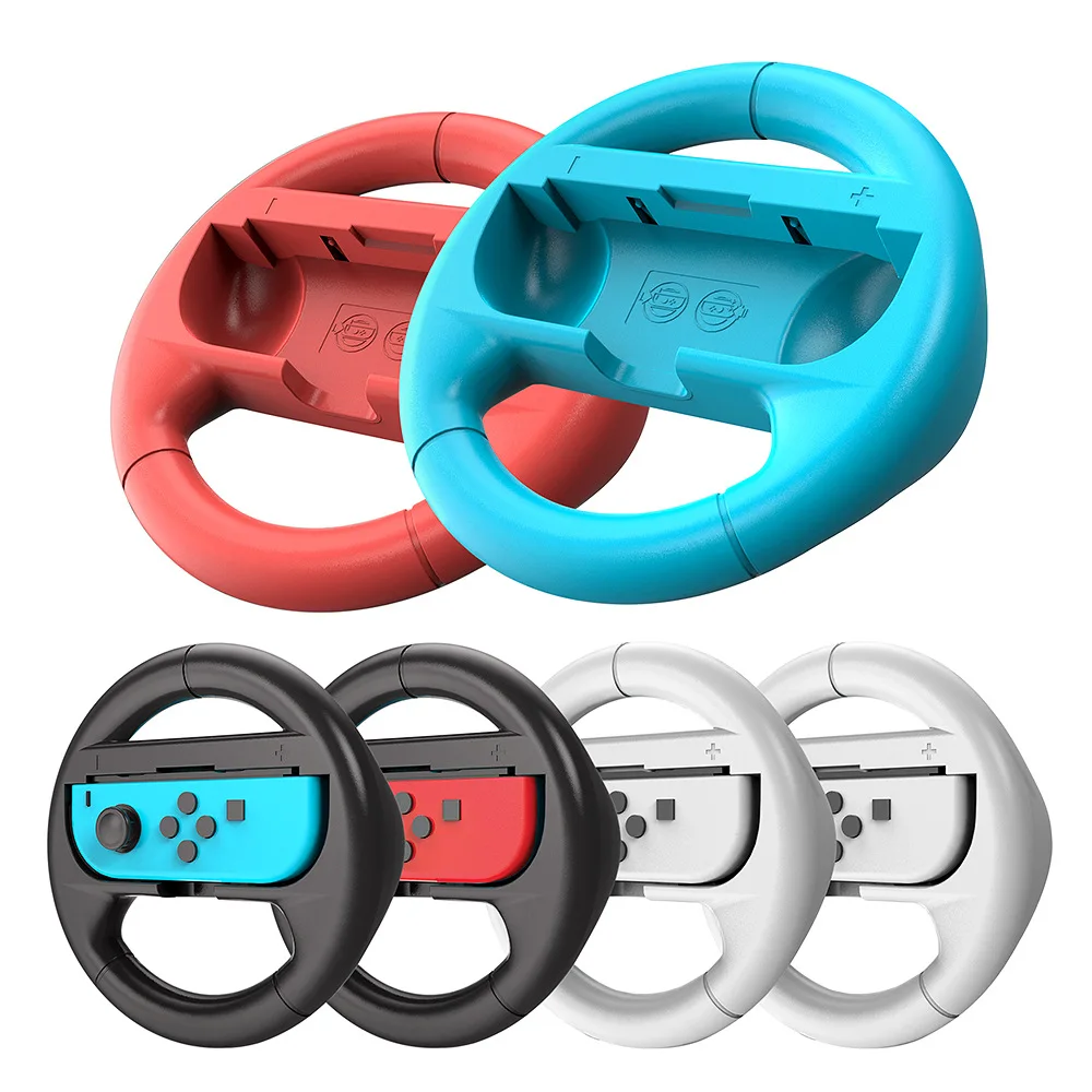 2PCS Game Steering Wheel Controller Handle Holder Grip JoyCon Controller Gamepad Nintendo N-Switch Game Console Accessories