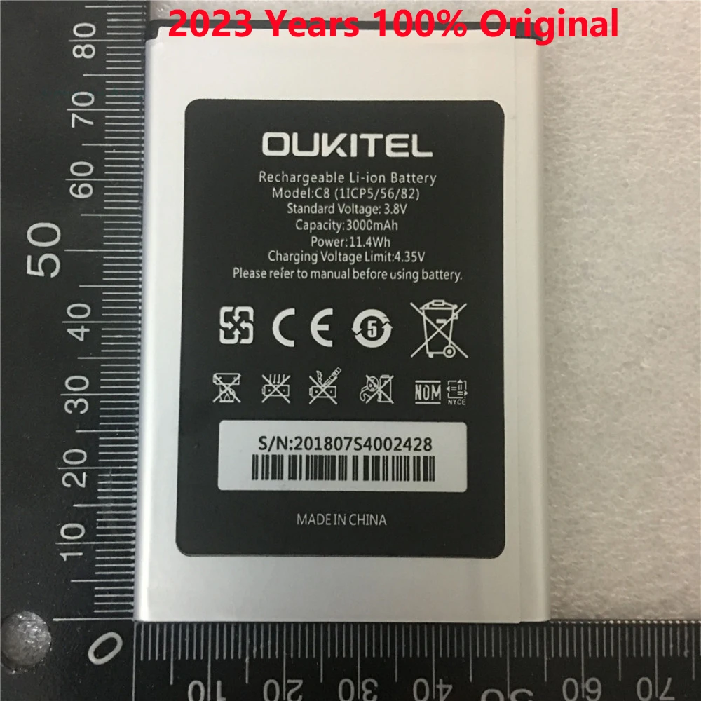 

100% Original oukitel C8 Battery New 5.5inch oukitel C8 Mobile Phone Battery 3000mAh with Tracking Number