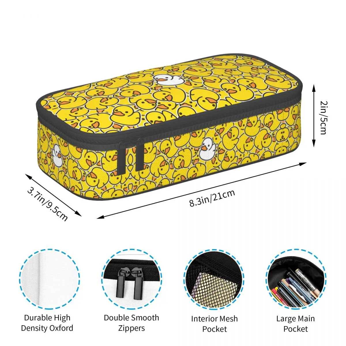 Cute Yellow Classic Rubber Duck Pencil Cases for Girl Boy Large Capacity Pencil Bag Stationery