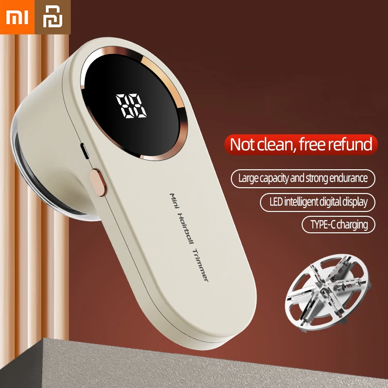 Xiaomi-youpin Removedor de Lint para Vestuário Led Digital Elétrico Pellet Fluff Usb Recarregável Fuzz Barbeador de Tecido Camisola