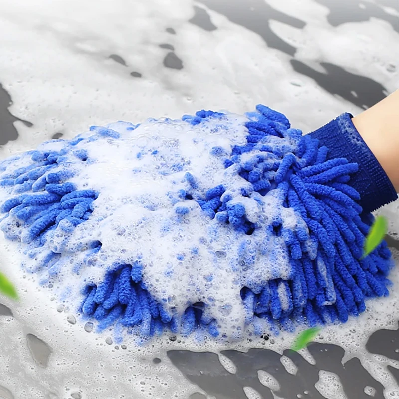 Car Wash Glove Chenille Coral Soft Microfiber Gloves Car Cleaning Towel  Cloth Mitt Wax Detailing Brush