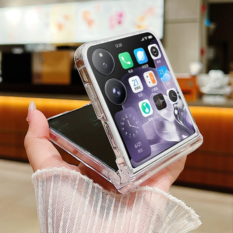 Panda Pattern Transparent Shockproof Phone Case - Slim Hard PC Clear Folding Cover