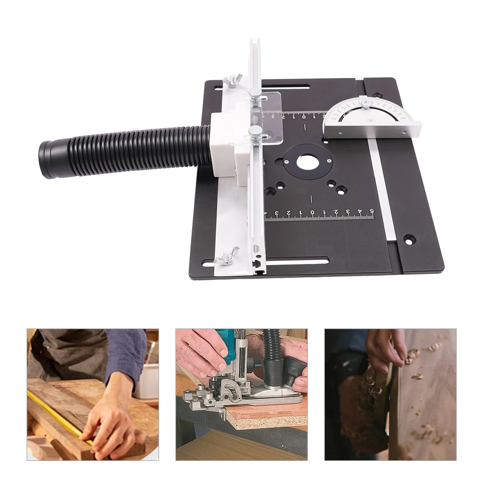 Router Table Insert Plate, Aluminum Alloy Wood Milling Flip Board, Dual Scale, for DIY Woodworking & CNC Trimming
