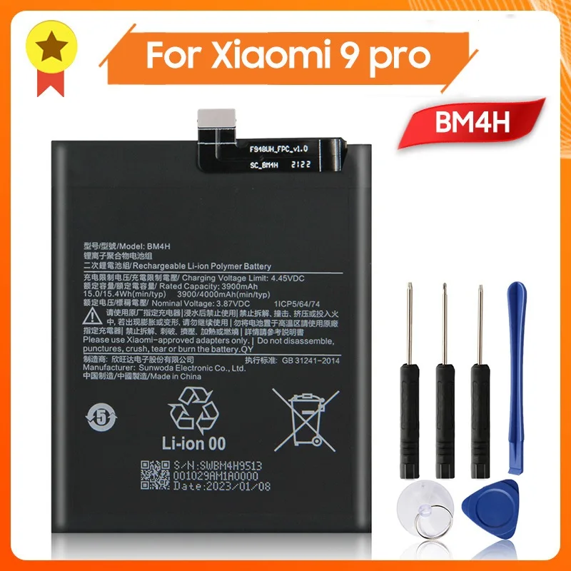 

BM4H Сменный аккумулятор для Xiaomi 9 pro 4000 мАч батарея для телефона BM4H + Инструменты