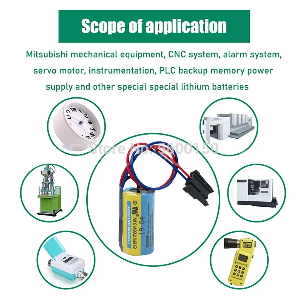 1PCS NEW 1700mAh MR-BAT ER17330V ER2/3A 17330 3.6V PLC Battery Lithium Batteries Servo PLC Battery for CNC Machine Tools 4