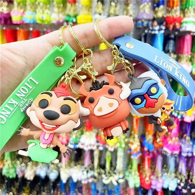 Anime Disney Keychain Cartoon The Lion King Mickey Mouse Minnie Lilo & Stitch Keyring Car Key Chain Pendant Kids Toys Gifts anime keychain stitch keychains key rings key chains car pendant key chain