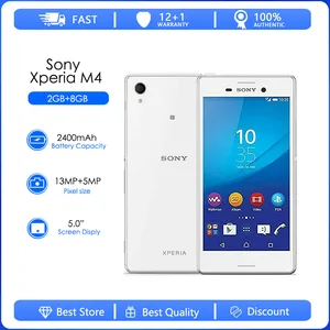 Восстановленный Оригинальный разблокированный мобильный телефон Sony Xperia M4 E2353 с одной Sim-картой, Android, 5,0 дюйма, 13 МП