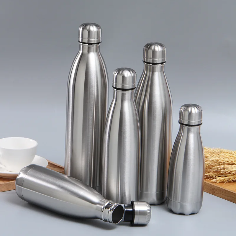 Stainless Steel Water Bottle, Sports Drinking Cup, Leakproof Portable Water Bottles, Outdoor Camping, Hiking, Gym Kettle, 1000ml