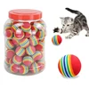 5/10/30PCS Rainbow EVA Cat Toys Ball Interactive Cat Dog Play Chewing Rattle Scratch EVA Ball Training Balls Pet Toys Supplies 6