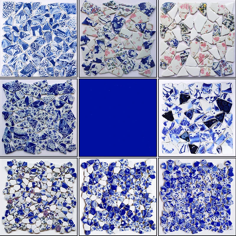 Smayt Yi 200g Light Blue Ceramic Mosaic Tiles Irregular Shape Bulk Small  Mosaic Ceramic Tiles Crafts