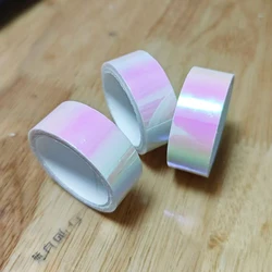 Iridescent Holographic Gradient Decorative Tape Set - Waterproof, Creative Stationery (3 - Pack) (WHITE)