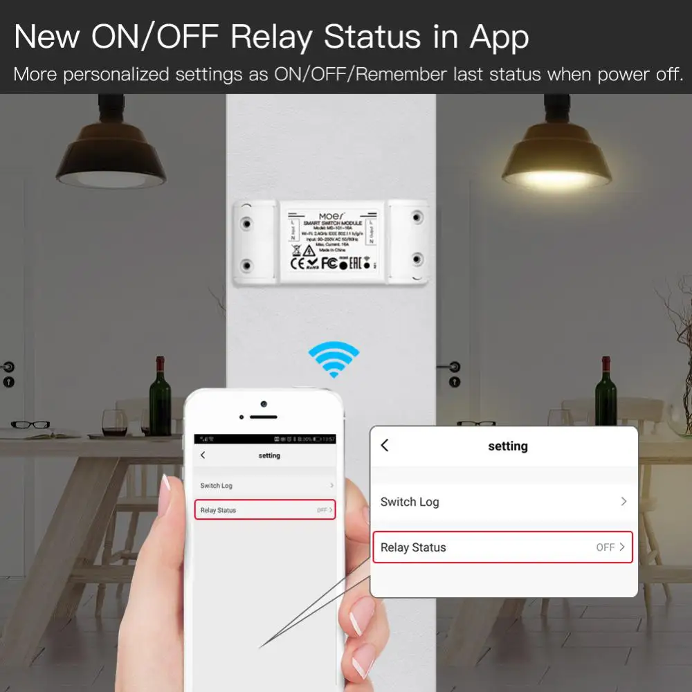 Tuya RF433+WIFI Smart Switch Mini Wireless Relay 3