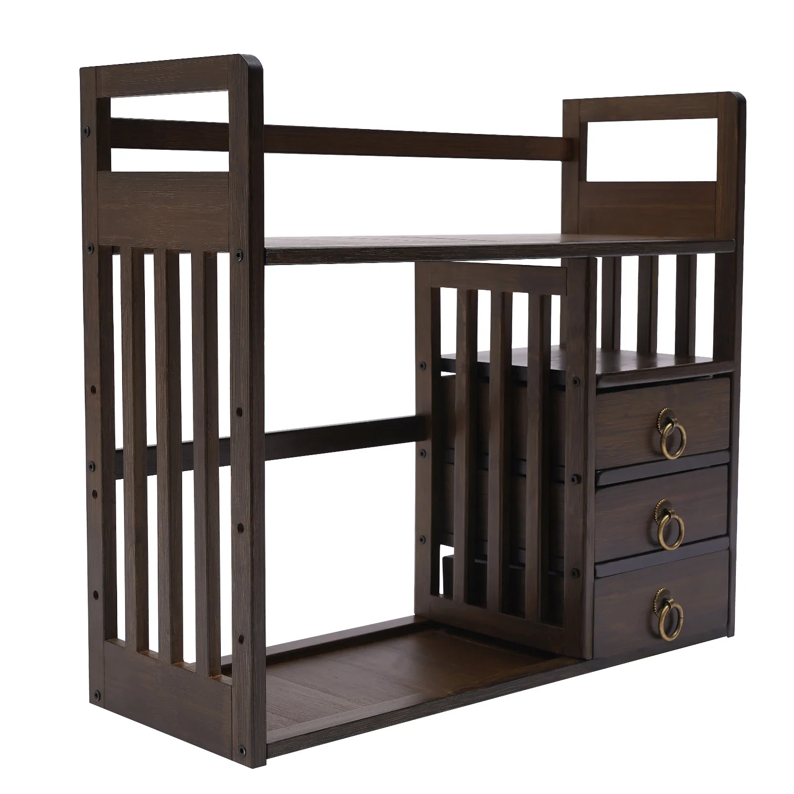 3 Tiers Tabletop Storage Container with 3 Drawers for Office Easy to Assemble 4