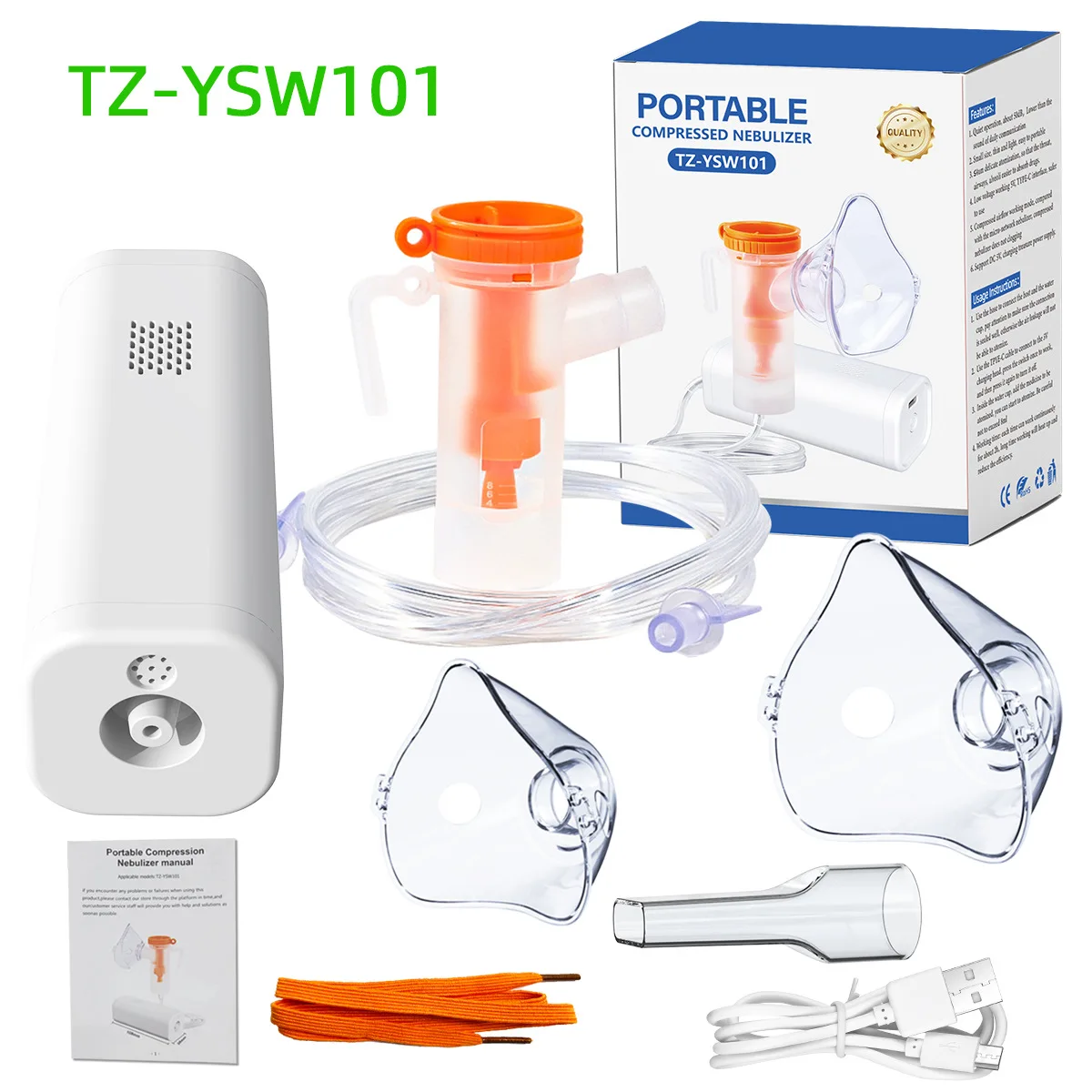 Medical Nebulizer Mesh Nebulizer Asthma Inhaler Spacer Portable Medical Compression Nebulizer 4&mu;m Silent Desktop Inhaler 135g Ultrasonic Medical Grade Atomizer Baby Kids Adult