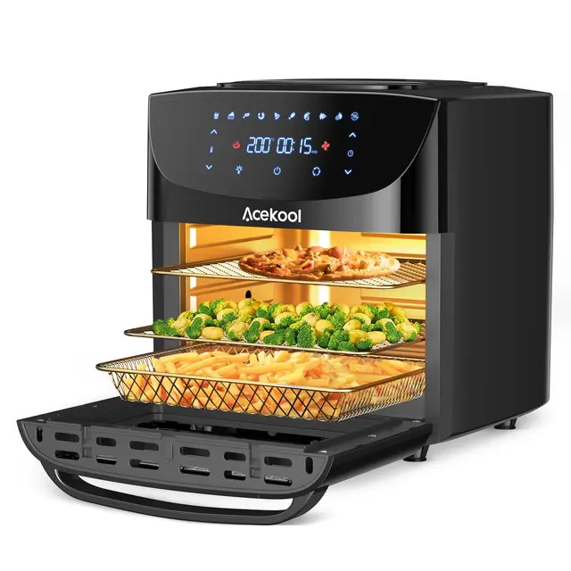 Four à friture à air chaud 18L 8-en-1 avec écran tactile numérique, 1800W, circulation rapide de l'air, mini-four sans huile avec accessoires 1