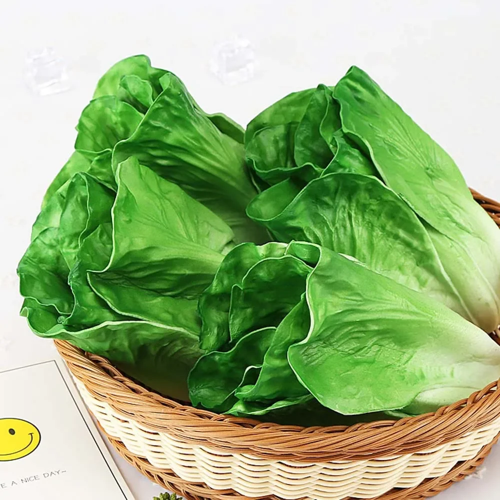 

Kitchen Simulation Decor Lettuce Kitchen Vegetable Leaves PVC Material Fake Vegetable Model Photo Props Kitchen Display Decor