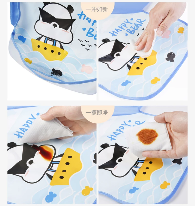 Baby Accessories cute	 Baby Long Sleeve Waterproof Bib Baby Feeding Accessories Cartoon Toddler Food Apron Children Painting Smock Pocket Burp Cloths baby stroller accessories