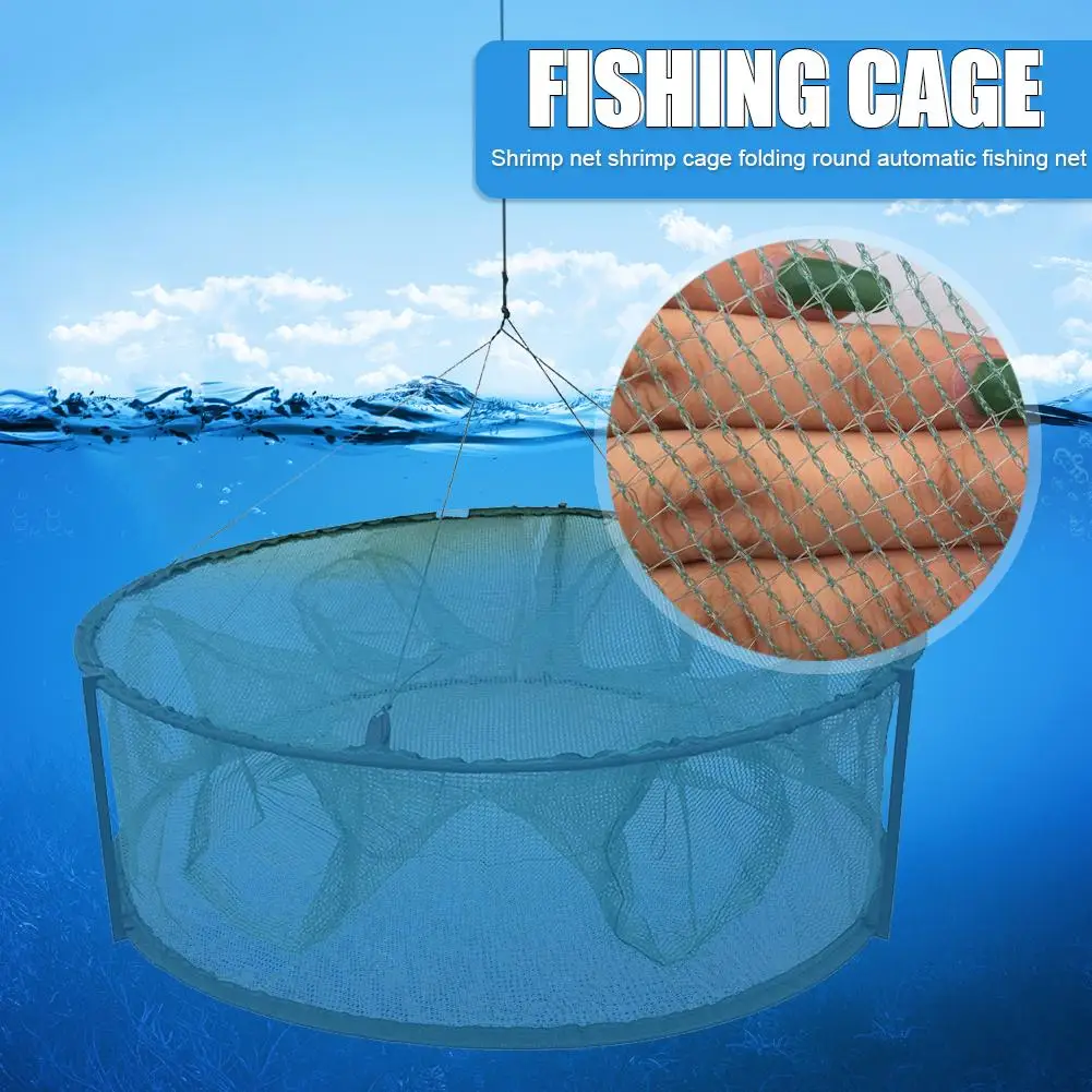 Automatic Fishing Net Trap Cage Folding Round Shape Salmon Mackerel Shrimp Crabs Lobsters Fishing Network Catcher