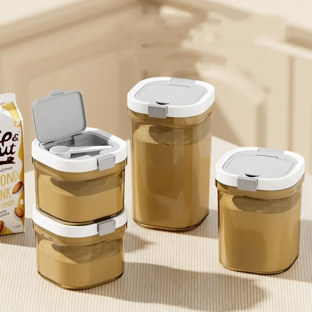 BPA-free UV-Resistant Milk Powder Jar Reusable Stackable Food Sealed Box Portable with Scraper Spoon Coffee Bean Can Grain