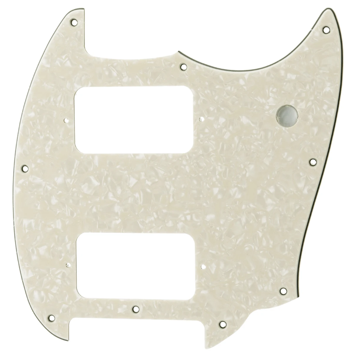 Musiclily Pro 9 Holes Round Corner HH Guitar Pickguard 2 Humbuckers for Squier Bullet Series Mustang 4Ply Aged White Pearl | Спорт и