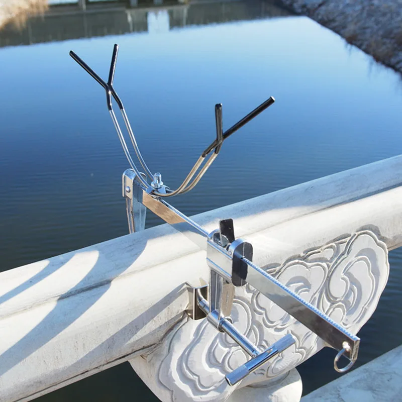 Soporte de caña de pescar para adultos, Clip de puente para pesca al aire  libre, pesca en el mar, puente de agua dulce, balsa de Metal, soporte  ajustable, embrague antideslizante