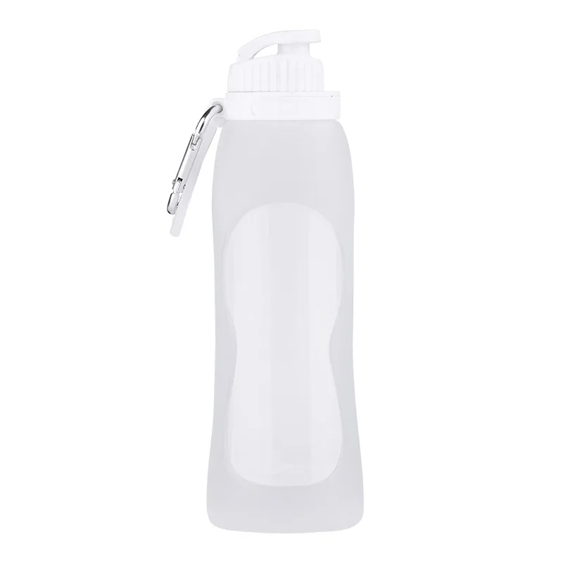 실리콘 물병 500ml 접이식 휴대용 식품 등급 고온 내성 야외 캠핑 하이킹 물병