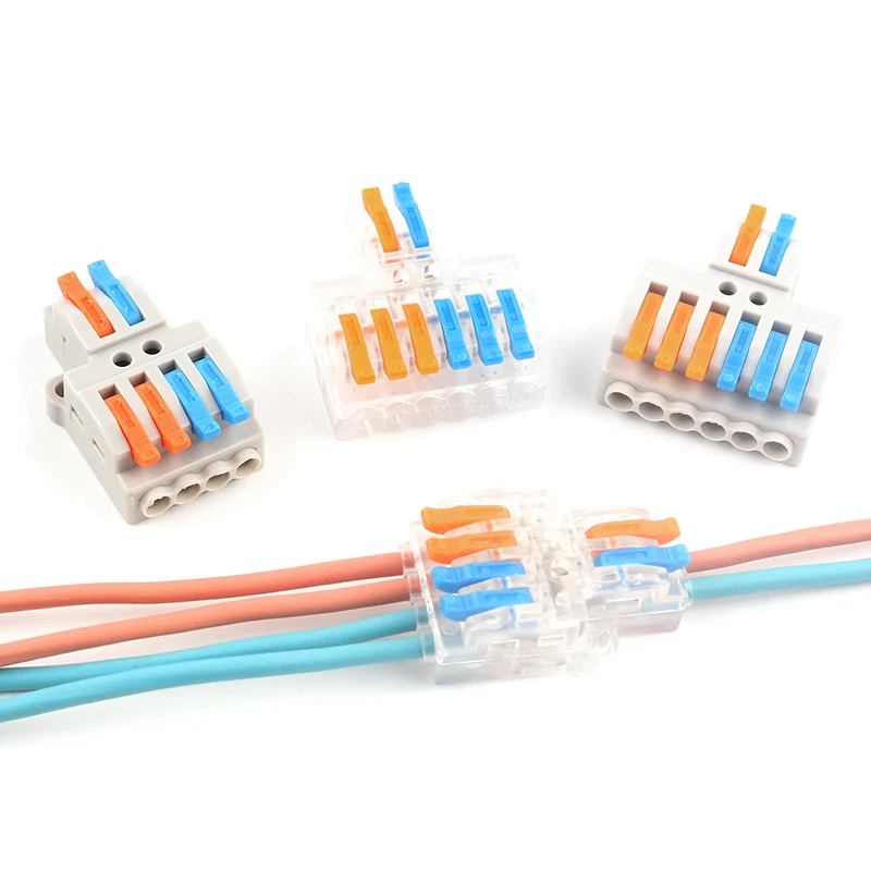 5/10Pcs Fast Wiring Cable Connector Universal Splitter Spl Push-In Conductor Terminal Block Home Connector 0.08-6.0Mm2 Spl-42/62