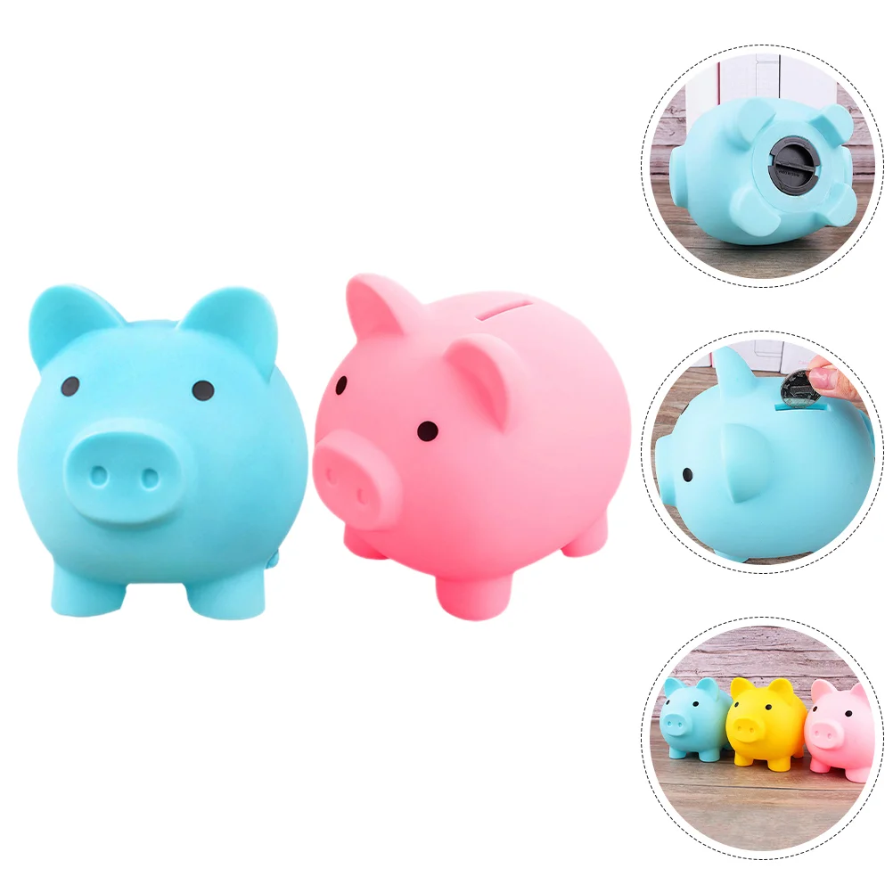 

2pcs Lovely Money Pot Cartoon Pig Shaped Piggy Bank Money Pot Coin Saving Pot