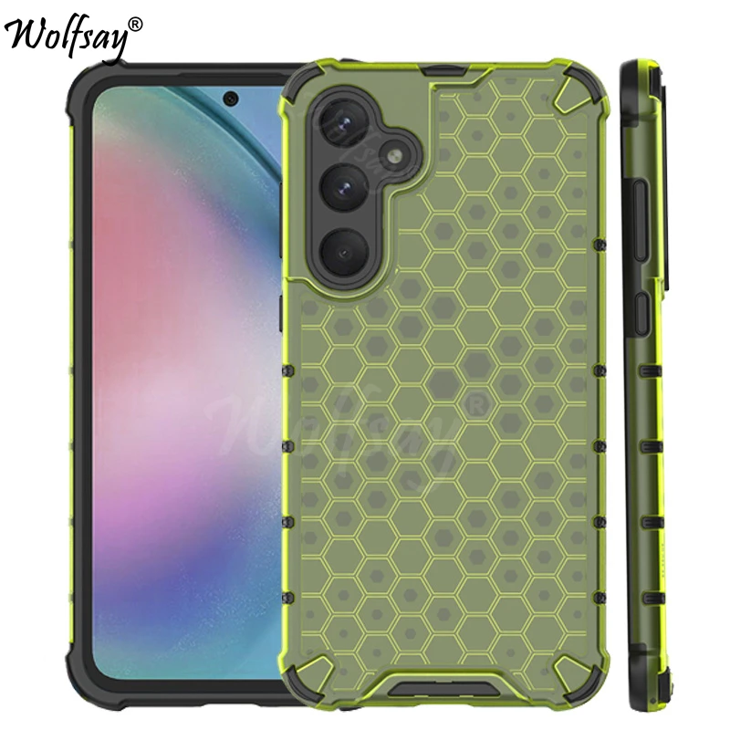 Custodia Trasparente Antiurto Per Samsung Galaxy A55 Custodia Per Armatura A Nido D'Ape Per Samsung A55 Cover Per Samsung A55 5G 6.5 Pollici