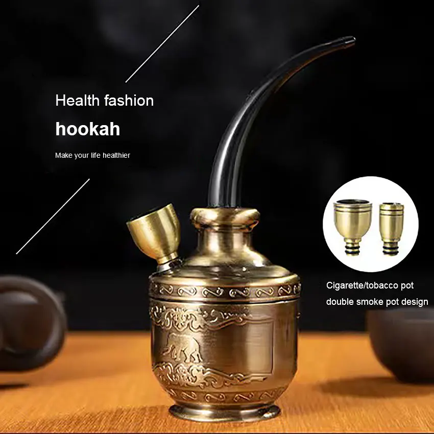 Portátil Mini Hookah Shisha Tubulação De Água, Tabaco Cachimbos, Presente da Saúde, Filtro De Tubo De Metal, Popular Garrafa, No shisha hookah glass metal made water pipes high quality shisha hookah double tubes private use gift for friends