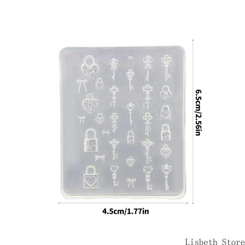 Art Moulds Silicone Template Designing Tool Lock Theme Silicone Handmade Molds for Manicure Creation