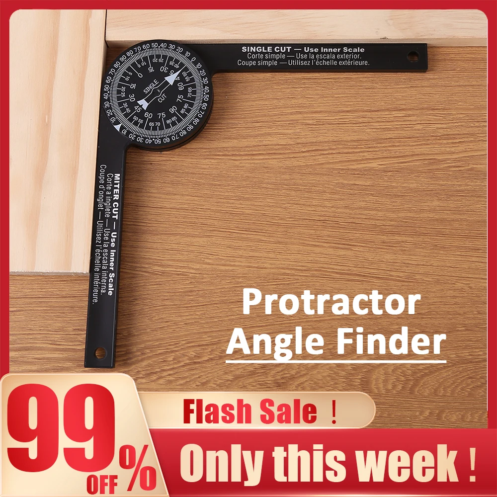 Woodworking Scale Mitre Saw Protractor Angle Level With Marking Pencil