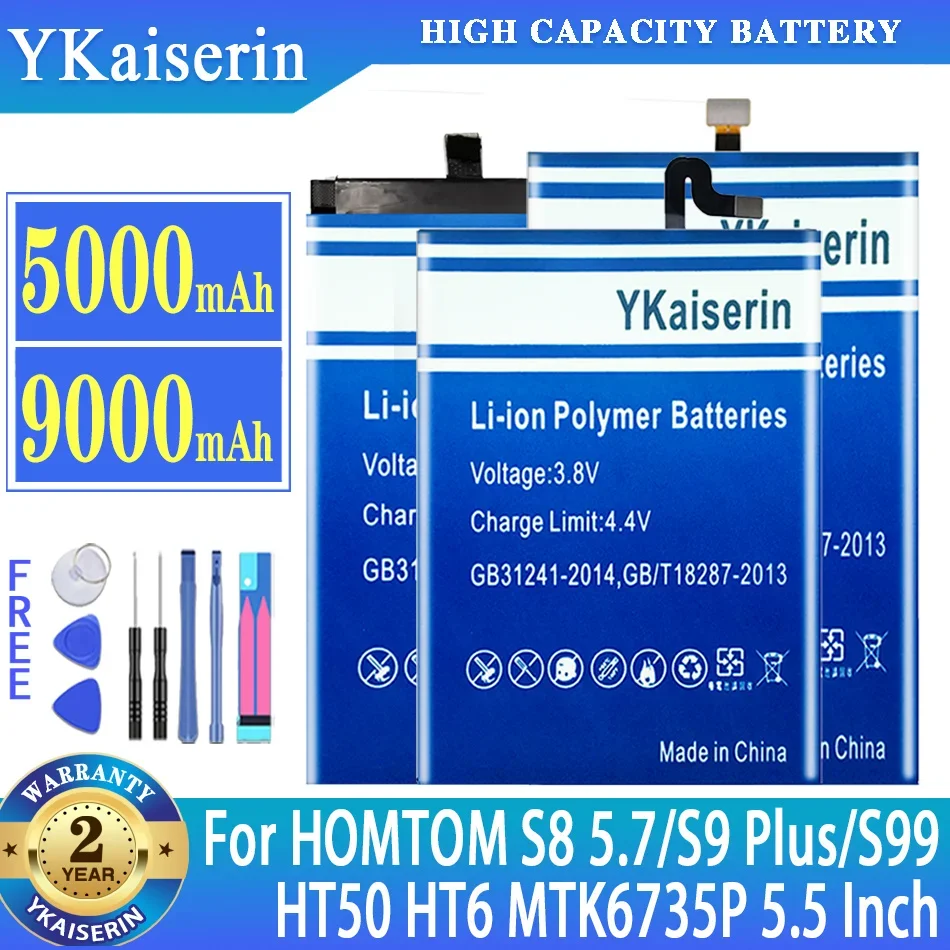 Ykaiserin Batteria Di Alta Qualità Per Homtom S8 5.7 Pollici S9 Plus S9Plus S99 Ht50 Ht6 Mtk6735P Batteria Da 5.5 Pollici + Strumenti Gratuiti