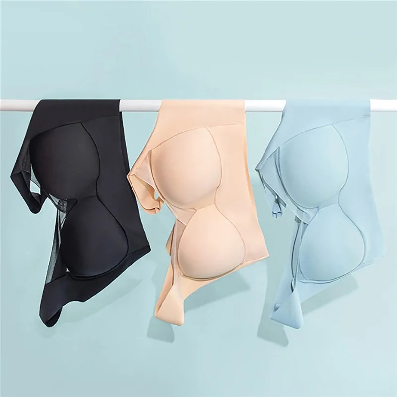 

2023 Seamless Women Bras Large Size Sports Tops Support Show Small Comfortable No Steel Ring Underwear Yoga Fitness Sleep Vest