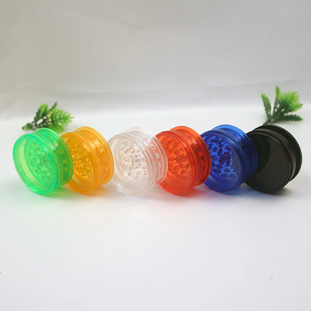 1/2/5Pcs 60mm 3 Layer Round Shape  Herb Grinder Tobacco Shredder Spice Mill Crusher Plastic Tobacco Grinder Smoking Accessories 6