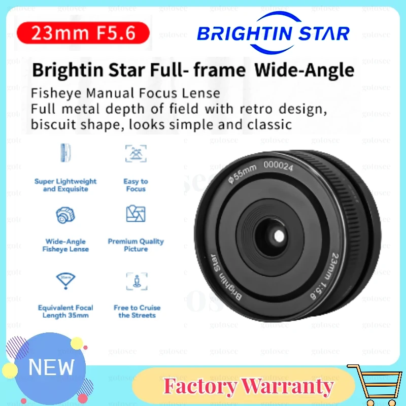

Brightin Star 23mm F5.6 Full Frame Portrait Ultra Wide Angle Large Aperture Fixed-focus Lens for Sony E Canon RF Nikon Z Mount