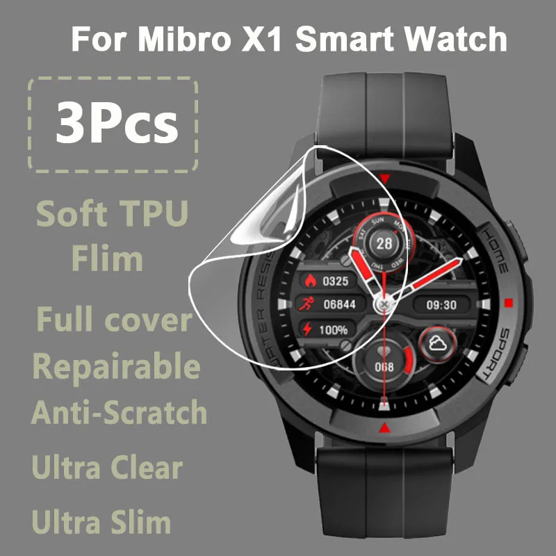 

3Pcs For Xiaomi Mibro X1 Lite Air Smart Watch Ultra Clear Slim Soft Hydrogel Repairable Film Screen Protector-Not Tempered Glass