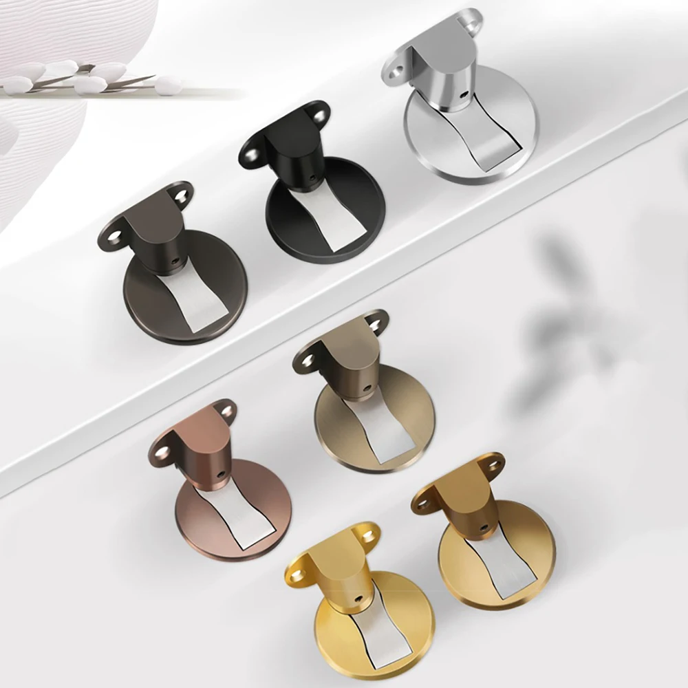 2pc Adjustable Stainless Steel Door Stop Punch-free Magnetic Anti-collision Door Stopper