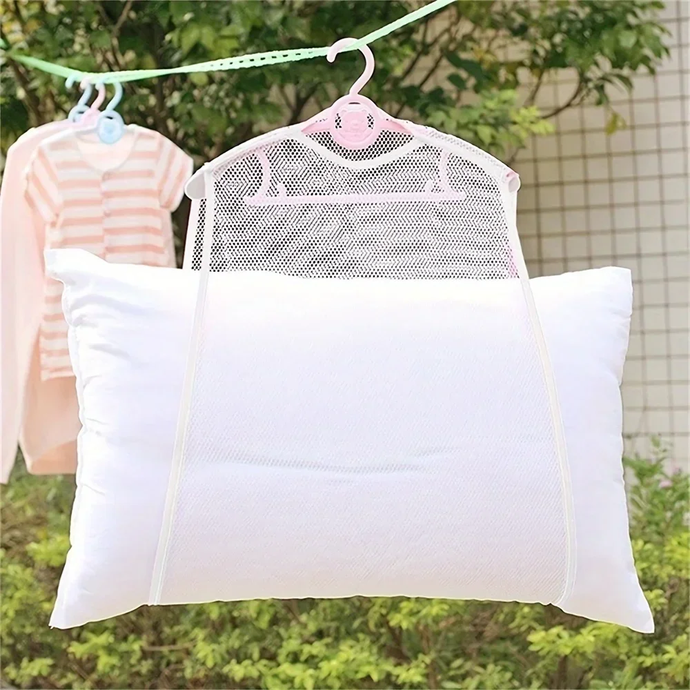 Hanging Pillow Drying Rack Outdoor Windproof Pillow Drying Net Multifunctional Large Capacity Dryer Bags Organizer 5