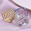1/3Pcs Stainless Steel Punk Wide Chunky Open Rings For Women Hammered Vintage Geometric Fashion Statement Couple Anillos Jewelry 3