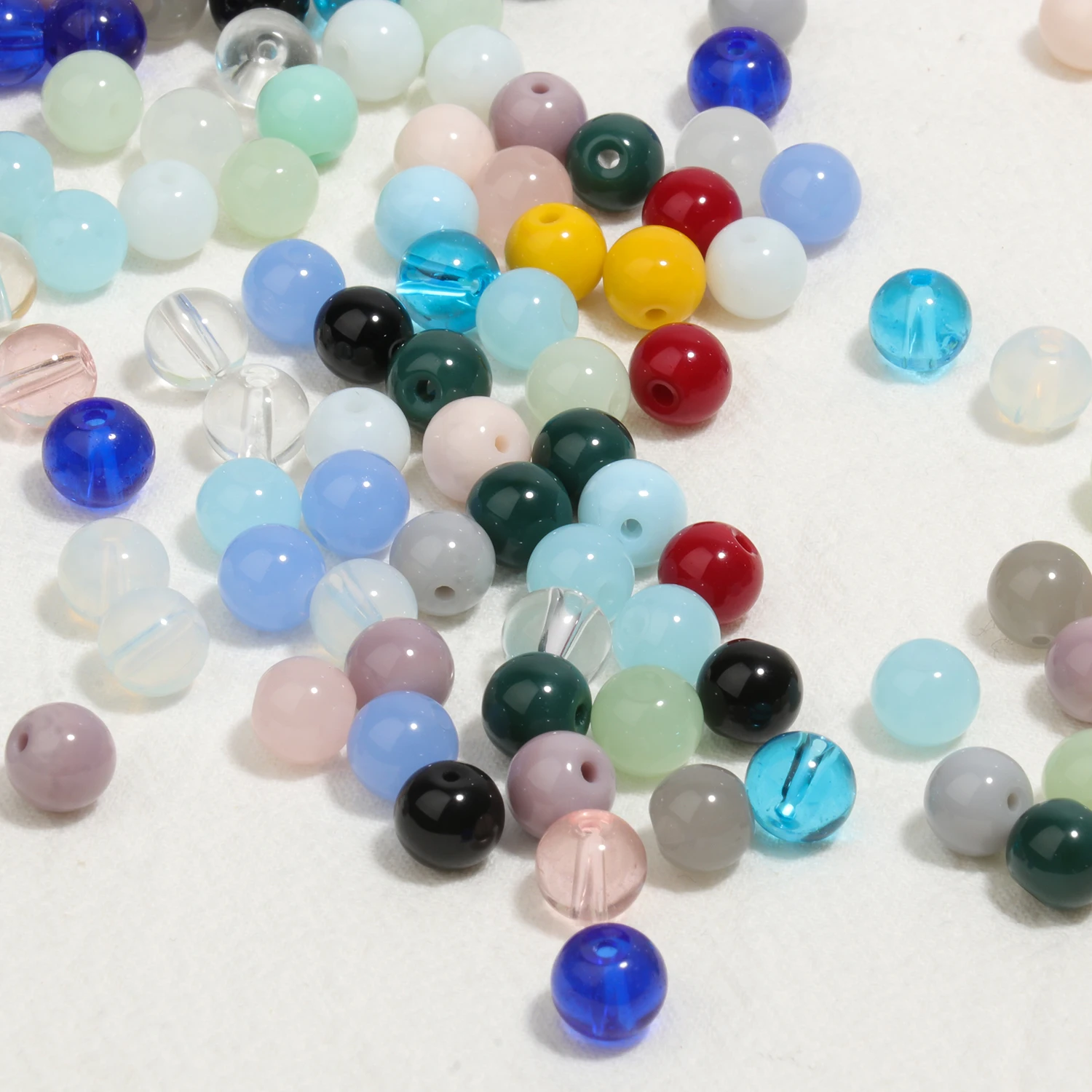 50 pieces/lot 8mm AB Color Round Glass Beads Loose Spacer beaded beads For  Jewelry Making bracelet pendant necklace earrings DIY - AliExpress