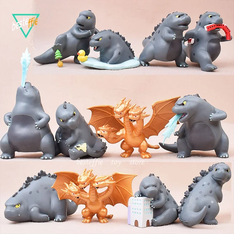 5-10Cm Godzilla Anime Action Figures Cute Kawaii Godzilla Monster King 2 Anime Figures Model Collection Doll Regalo Di Compleanno Per Bambini